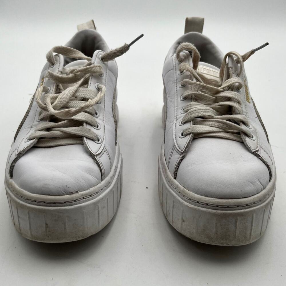 Puma Mayze Women's Platform Sneakers White Leather Casual Shoes Size 7 384209